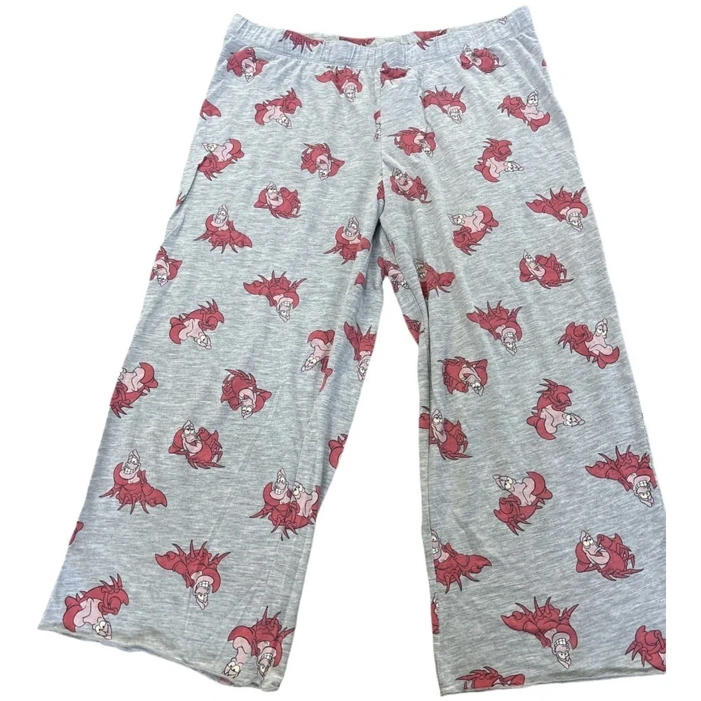Disney Sebastian little mermaid pajama capris pants size medium #crab #disney